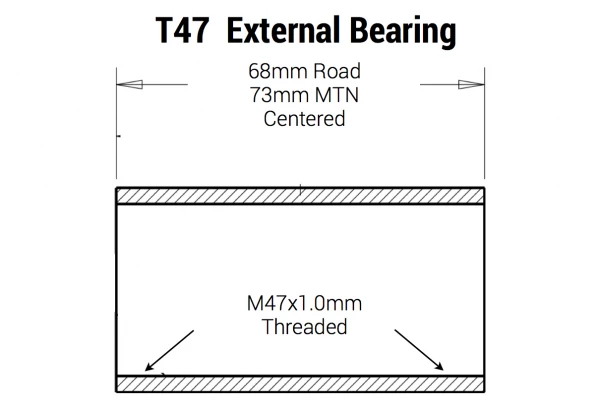 Boitier à Visser Praxis Works T47 Shimano 68/73mm Road/MTB 2 Boitier à Visser Praxis Works T47 Shimano 68/73mm Road/MTB – Image 2