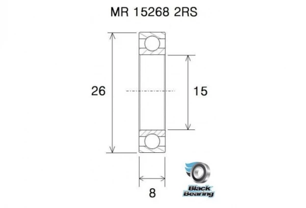Black-bearing Roulement B3 - BLACKBEARING - 15268 2rs 2 Black-bearing Roulement B3 - BLACKBEARING - 15268 2rs – Image 2