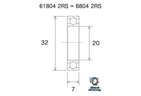 Black-bearing BLACK BEARING B5 Inox Roulement 61804-2RS / 6804-2RS 2 Black-bearing BLACK BEARING B5 Inox Roulement 61804-2RS / 6804-2RS – Image 2