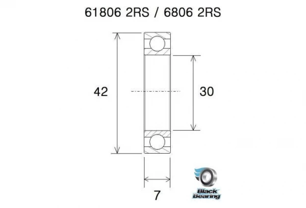 Black-bearing BLACK BEARING B5 Inox Roulement 61806-2RS / 6806-2RS 2 Black-bearing BLACK BEARING B5 Inox Roulement 61806-2RS / 6806-2RS – Image 2