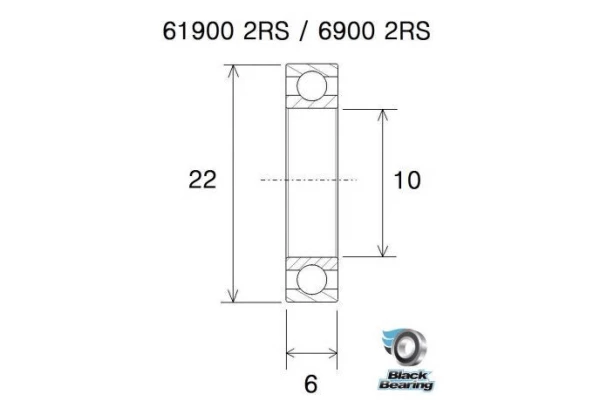 Black-bearing BLACK BEARING B5 Inox Roulement 61900-2RS / 6900-2RS 2 Black-bearing BLACK BEARING B5 Inox Roulement 61900-2RS / 6900-2RS – Image 2