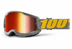 Masque 100% STRATA 2 | Gris Jaune Izipizi | Verres Mirror Rouges