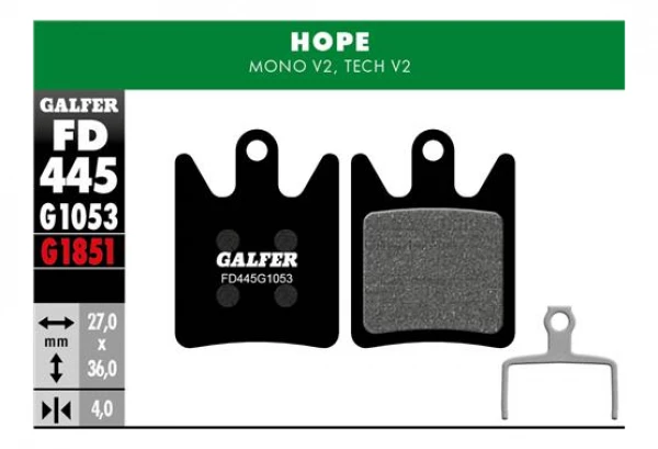 GALFER Paire De Plaquettes Hope Semi-métalliques Hope Mono V2 / Tech V2 Standard 2 GALFER Paire De Plaquettes Hope Semi-métalliques Hope Mono V2 / Tech V2 Standard – Image 2