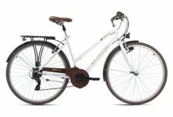 VTC Femme 28'' Venice Guidon Plat Blanc TC 48 Cm KS Cycling
