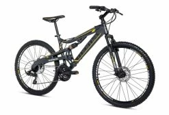 Moma Bikes Vélo VTT EQX 26 5.0 Aluminium. SHIMANO 24V Freins A Disque Double Suspension
