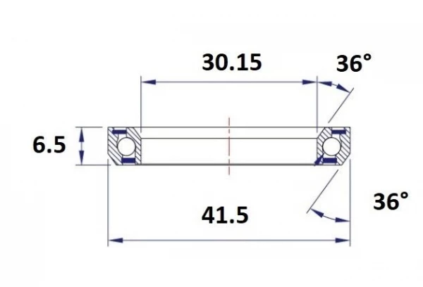 Black-bearing Roulement De Direction Black Bearing B12 30.15 X 41.5 X 6.5 Mm 36°/36 2 Black-bearing Roulement De Direction Black Bearing B12 30.15 X 41.5 X 6.5 Mm 36°/36 – Image 2