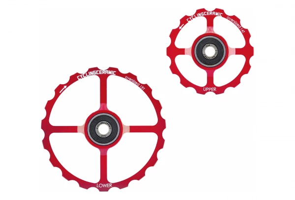 Galets De Remplacement CyclingCeramic Oversized 14/19 Dents Rouge 1 Galets De Remplacement CyclingCeramic Oversized 14/19 Dents Rouge