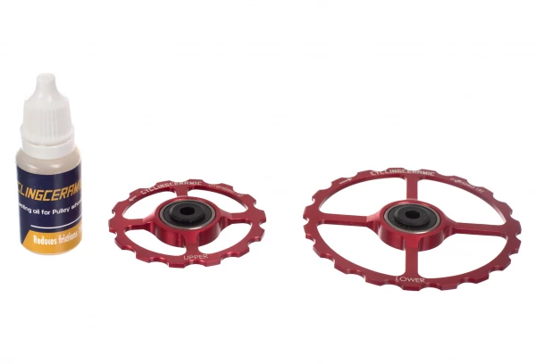 Galets De Remplacement CyclingCeramic Oversized 14/19 Dents Rouge 2 Galets De Remplacement CyclingCeramic Oversized 14/19 Dents Rouge – Image 2