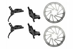 Paire De Freins SRAM CODE RSC Noir Avec 2 Disques Sram Centerline 6 Trous Arrondi Argent 200 Mm