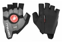 Paire De Gants Courts Castelli Rosso Corsa Espresso Noir