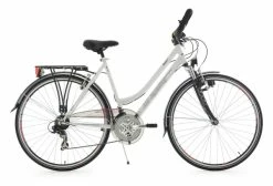 KS Cycling VTC Femme KS Cucling Vegas 28'' Shimano Tourney 7V Blanc Cintre Multi-position